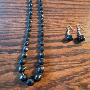 Black 18" Necklace & Earring Set